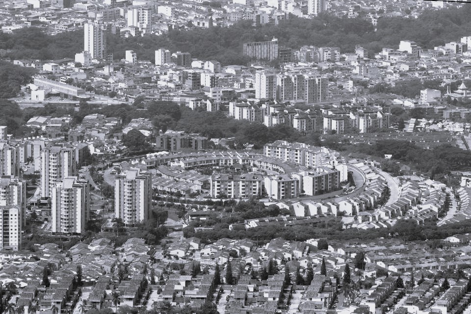 Buildings in black and white
